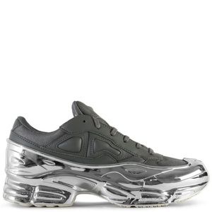 silver and gray Raf Simons Adidas x RAF Simons Ozweego